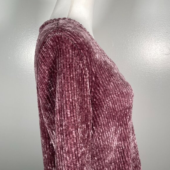 Orvis Burgundy Velvety V Neck  Chunky Tight Knit Long Sleeve Pullover Large - Picture 12 of 14